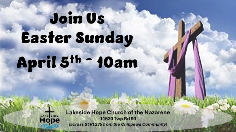 Lakeside Hope / Indian Lake Ohio Church of the Nazarene - Join us April 5, 2026 for Easter Sunday morning service 10am.